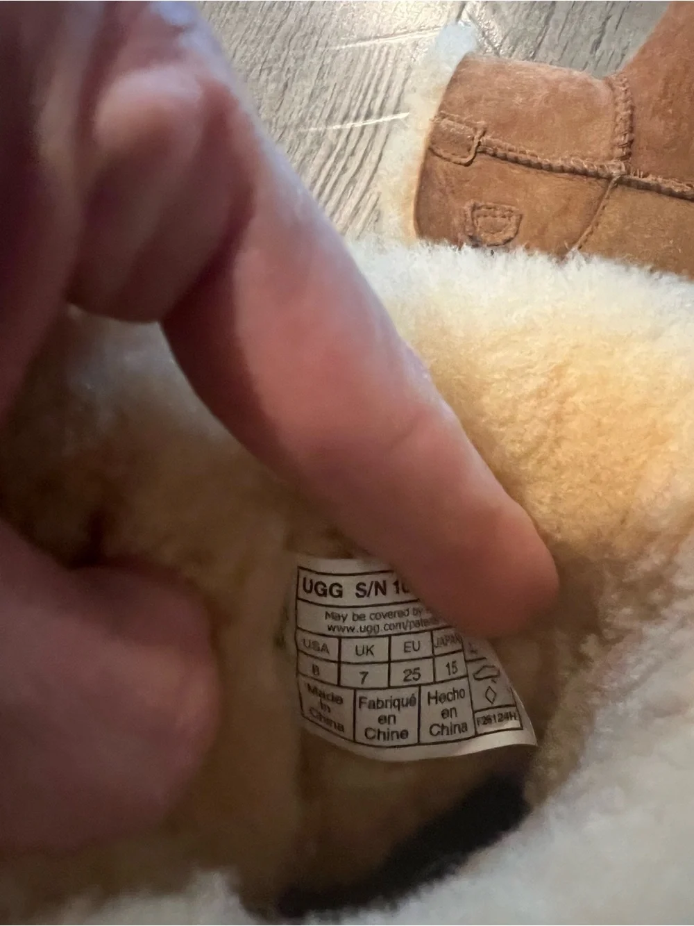 UGG Chestnut Baby Sheepskin Boots with Cream Shearling